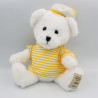 Peluche ours blanc jaune rayé GIORGIO BEVERLY HILLS 2015