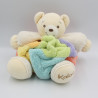 Doudou ours plume multicolore blanc bleu vert orange jaune KALOO