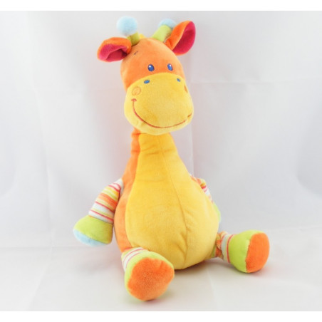 Doudou musical Girafe jaune orange MOTS D'ENFANTS