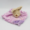 Doudou plat lapin rose mauve violet papillon TEX BABY