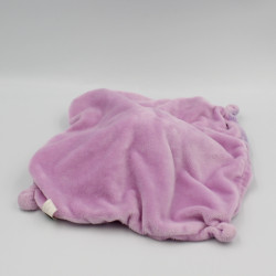 Doudou plat lapin rose mauve violet papillon TEX BABY