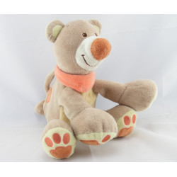 Doudou plat ours beige jaune empreintes Pol NATTOU