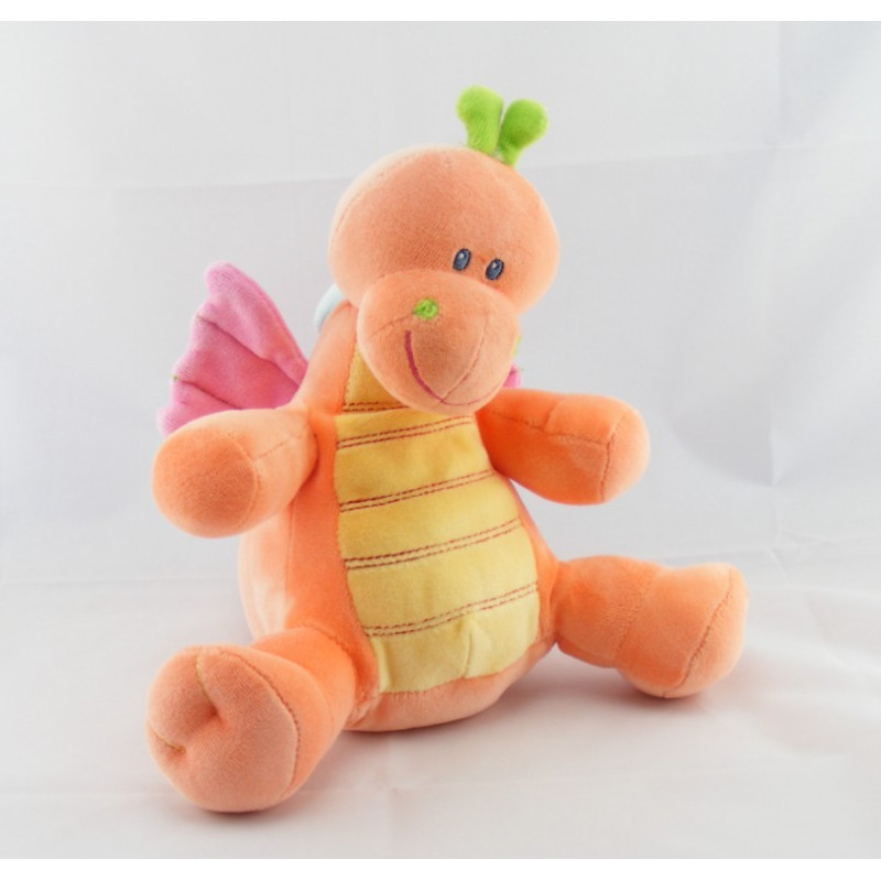 Doudou dragon jaune vert NICOTOY