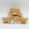 Doudou marionnette ours beige marron blanc foulard bleu Les Amis KALOO