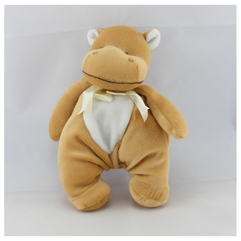 Doudou hippopotame marron ventre blanc BENGY
