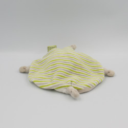 Doudou plat rond ours gris vert casquette BABY NAT