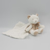 Doudou ours beige blanc mouchoir Cajou SUCRE D'ORGE