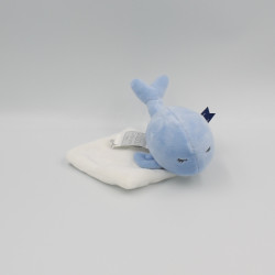 Doudou et Compagnie baleine bleu mouchoir