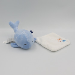 Doudou et Compagnie baleine bleu mouchoir