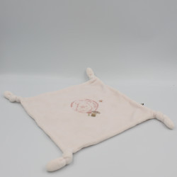 Doudou plat carré Winnie l'ourson rose Acre Wood DISNEY