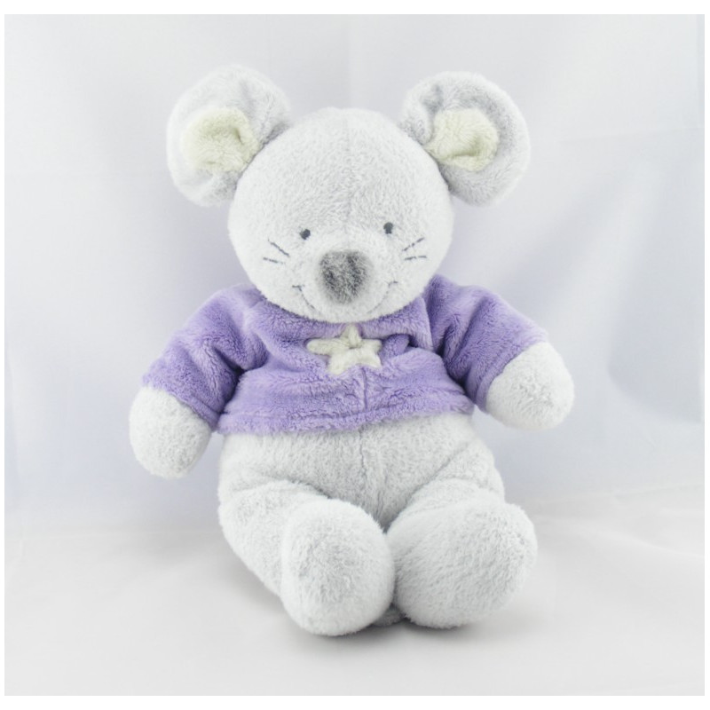 Doudou ours déguisé en lapin rose saumon NICOTOY 