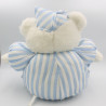 Grande peluche ours blanc rayé bleu Pampers