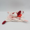 Doudou et compagnie plat souris rose rouge blanc Clementine