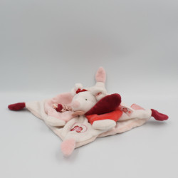 Doudou et compagnie plat souris rose rouge blanc Clementine