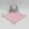 Doudou plat luminescent lapin ours gris rose blanc étoiles MOTS D'ENFANTS