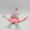 Doudou plat lapin gris rose pois TEX