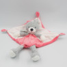 Doudou plat lapin gris rose pois TEX