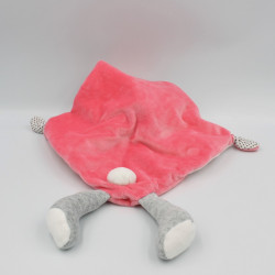 Doudou plat lapin gris rose pois TEX