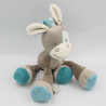 Doudou musical âne cheval gris bleu Gaston et Cyril NATTOU