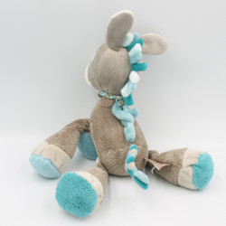Doudou musical âne cheval gris bleu Gaston et Cyril NATTOU
