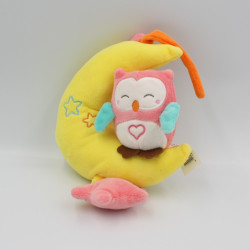 Doudou musical lune chouette hibou rose jaune ZDT ACTION