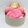 Doudou ours plume beige rose framboise KALOO