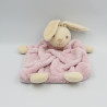 Doudou plat lapin plume rose KALOO