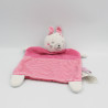 Doudou plat lapin rose blanc rayé MOTS D'ENFANTS