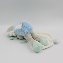 Doudou et Compagnie lion bleu gris blanc mouchoir