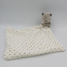 Doudou chat beige gris mouchoir blanc pois OBAIBI