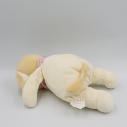 Doudou chien blanc foulard rose BENGY