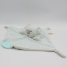 Doudou plat koala bleu blanc gris rayé