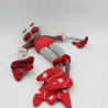 Doudou grenouille en tissu rouge gris noir pois