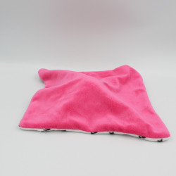 Doudou plat panda blanc noir rose étoiles KIMADI