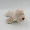 Doudou peluche phoque beige blanc rose pois bleu NICI 