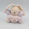 Doudou lapin rose mauve fleur KALOO