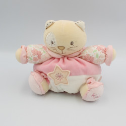 Doudou chat patapouf rose fleurs Lilirose KALOO