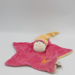 Doudou plat étoile lutin rose Un Rêve de Bébé