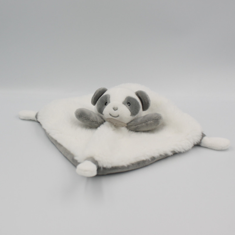 Doudou plat panda gris blanc BABY NAT