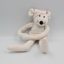 Doudou souris rose robe bonnet LUMINOU JEMINI