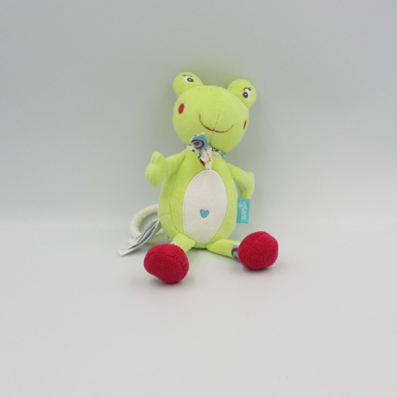 Doudou musical grenouille verte rose pois Babysun