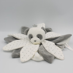 Doudou et compagnie plat panda collector blanc gris étoiles