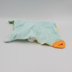 Doudou plat lapin blanc jaune vert bleu coeur BABY AUCHAN