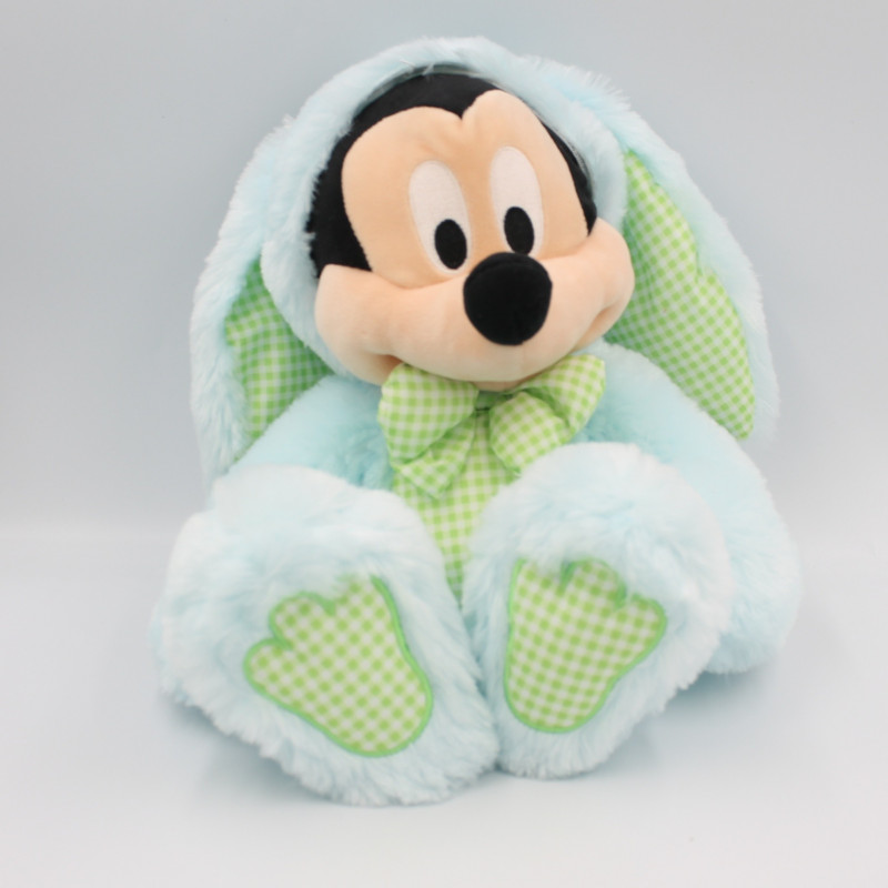 Peluche Mickey en lapin bleu vert vichy DISNEY STORE