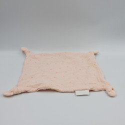 Doudou plat carré rose ours lapin écureuil VERTBAUDET
