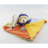 Doudou et compagnie Plat Ours arlequin bleu orange vert