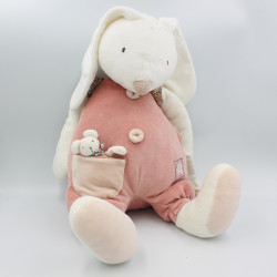 Doudou eveil lapin blanc rose Myrtille et Capucine MOULIN ROTY