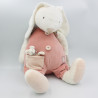 Doudou eveil lapin blanc rose Myrtille et Capucine MOULIN ROTY