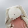 Doudou eveil lapin blanc rose Myrtille et Capucine MOULIN ROTY