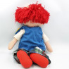 Ancienne peluche poupée clown bleu rouge vert pantalon carreaux